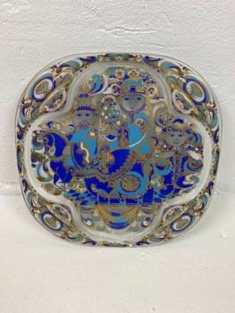 Zdobený skleněný talíř Rosenthal  Zdobený skleněný talíř Rosenthal