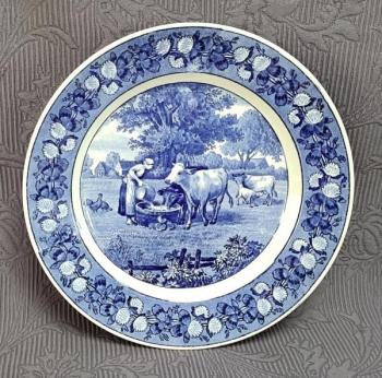 Dezertní talíř, vesnický motiv, zn.Villeroy & Boch Dezertní talíř, vesnický motiv, zn.Villeroy & Boch
