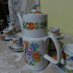 Kávový malovaný servis 6 osob květy Chodsko Kávový malovaný servis 6 osob květy Chodsko