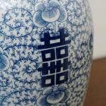 Čínské párové zásobnice s víky, kobaltová podglazu Čínské párové zásobnice s víky, kobaltová podglazu