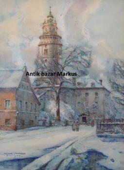Schmidt Oskar : Český Krumlov - zámek, dat.1928 Schmidt Oskar : Český Krumlov - zámek, dat.1928