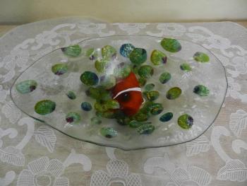 Obří autorský tác / podnos z čirého skla - Čechy Obří autorský tác / podnos z čirého skla - Čechy