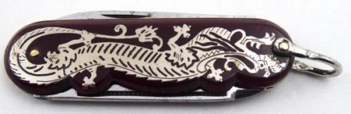 Nožík s drakem a nápisem Báňská Hutní Nožík s drakem a nápisem Báňská Hutní