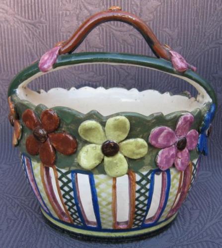 Košíček s květy, ruční malba, zn. Klenčí Košíček s květy, ruční malba, zn. Klenčí