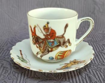 Šálek s podšálkem, dětský motiv II., zn. Victoria  Šálek s podšálkem, dětský motiv II., zn. Victoria