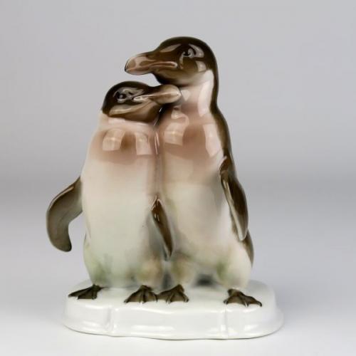 Karl Himmelstoss (1878 – 1967), Rosenthal 1923, model 693, Pár tučňáků Karl Himmelstoss (1878 – 1967), Rosenthal 1923, model 693, Pár tučňáků