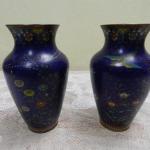 Mosazné párové vázy, cloisonné, smalt Mosazné párové vázy, cloisonné, smalt