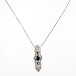 Luxusní briliantový náhrdelník se safírem,Art Deco Luxusní briliantový náhrdelník se safírem,Art Deco