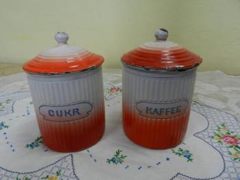 Plechové dózy na cukr a kávu Plechové dózy na cukr a kávu