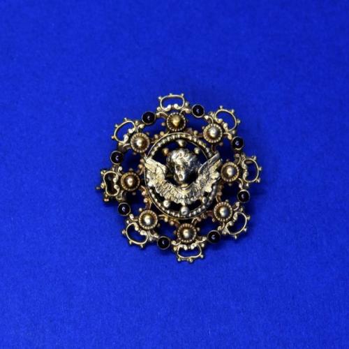 Au 585/1000/10,40 g, český granát, 1890 Au 585/1000/10,40 g, český granát, 1890