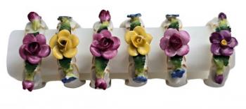 Secesní kroužky na ubrousky s kvítky Secesní kroužky na ubrousky s kvítky