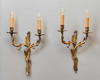 Párové dvouramenné apliky / lampy Ludvík XV Párové dvouramenné apliky / lampy Ludvík XV
