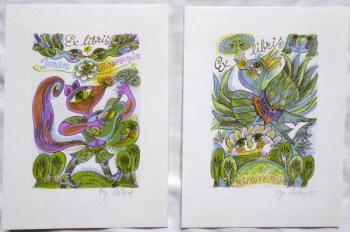 Olga Čechová - Ex libris Johan Souverein a Maria S Olga Čechová - Ex libris Johan Souverein a Maria S