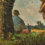 Olejomalba – Sedlák s koňmi při odpočinku Olejomalba – Sedlák s koňmi při odpočinku