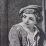 Mědirytina domácí štěstí signovaná Mědirytina domácí štěstí signovaná