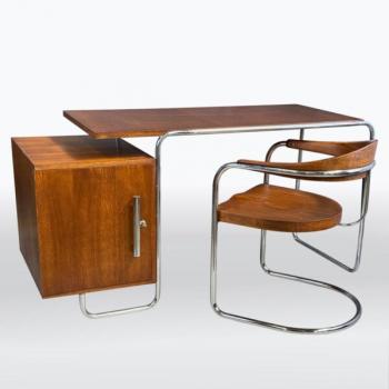 Chromový trubkový psací stůl Chromový trubkový psací stůl