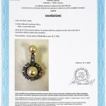Zlatý přívěs s přírodními diamanty a perlou Akoya Zlatý přívěs s přírodními diamanty a perlou Akoya