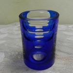 Autorská broušená modrá váza  Autorská broušená modrá váza