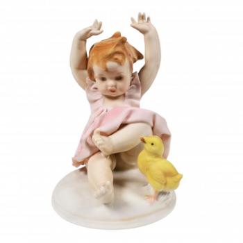 Karl Ens : Holčička s kuřátkem Karl Ens : Holčička s kuřátkem