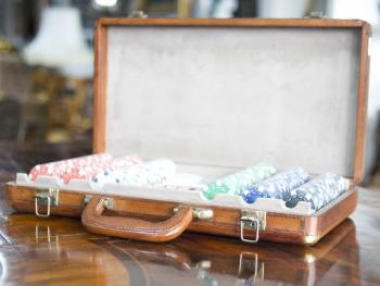 Kožený pokerový kufr Kožený pokerový kufr