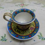 Porcelánový empírový hrnek s podšálkem - Vídeň Porcelánový empírový hrnek s podšálkem - Vídeň