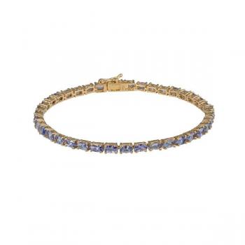 Stříbrný náramek s přírodními tanzanity Stříbrný náramek s přírodními tanzanity