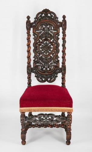 Neorenesanční židle s vysokým opěradlem Neorenesanční židle s vysokým opěradlem