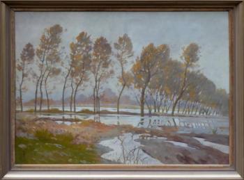 Emile Claus - Symbolistní nálada s topoly Emile Claus - Symbolistní nálada s topoly