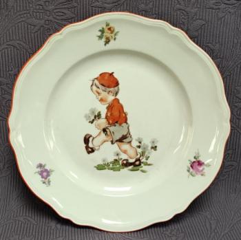 Talíř mělký s dětským motivem, zn. Epiag  Talíř mělký s dětským motivem, zn. Epiag