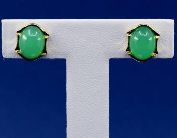 Zlaté náušnice s chrysoprasy Zlaté náušnice s chrysoprasy