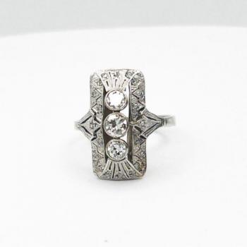 Briliantový prsten, Art Deco Briliantový prsten, Art Deco