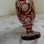 Masivní zdobená rubínová sklenice, biedermeier Masivní zdobená rubínová sklenice, biedermeier