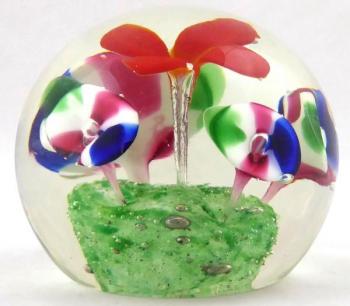 Těžítko s červeným květem  Těžítko s červeným květem