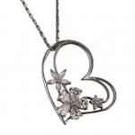 STŘÍBRNÝ NÁHRDELNÍK - KVĚTINOVÉ SRDCE STŘÍBRNÝ NÁHRDELNÍK - KVĚTINOVÉ SRDCE