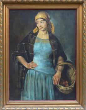 Arisztid Szendy - Venkovanka s košíkem jablek Arisztid Szendy - Venkovanka s košíkem jablek