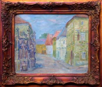 Marie Hlobilová Mrkvičková - Ulička v Kutné Hoře Marie Hlobilová Mrkvičková - Ulička v Kutné Hoře