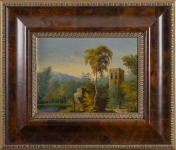 32. Romantické krajiny se zříceninou a vodní ploch 32. Romantické krajiny se zříceninou a vodní ploch