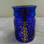 Autorská broušená modrá váza  Autorská broušená modrá váza