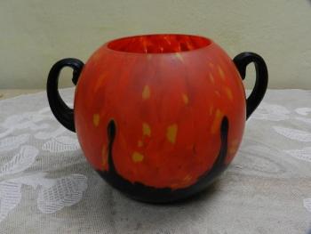 Barevná matovaná váza, autorské sklo Barevná matovaná váza, autorské sklo