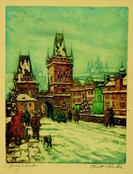 Pohled na Mosteckou věž a Hradčany Pohled na Mosteckou věž a Hradčany