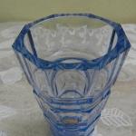 Modrá broušená autorská váza - Bohemia Crystal Modrá broušená autorská váza - Bohemia Crystal