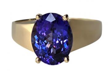 Zlatý pánský prsten s tanzanitem Zlatý pánský prsten s tanzanitem