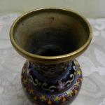 Zdobená modrá váza, cloisonné Zdobená modrá váza, cloisonné