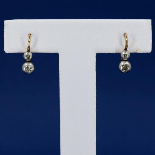 Zlaté náušnice s brilianty, Čechy, 1900 Zlaté náušnice s brilianty, Čechy, 1900