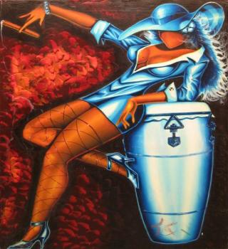 Žena s bubnem Congo  Žena s bubnem Congo