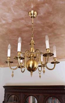 Bronzový lustr. Zlacený. Zrenovovaný Bronzový lustr. Zlacený. Zrenovovaný