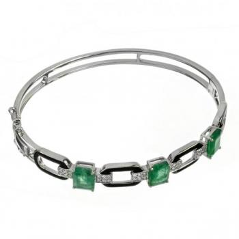 Zlatý náramek se smaragdy, brilianty a smalty Zlatý náramek se smaragdy, brilianty a smalty