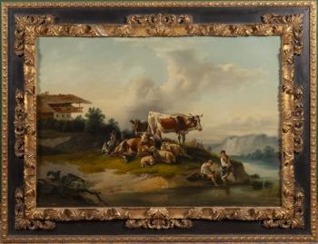 57. Krajina s pastýři a skotem 57. Krajina s pastýři a skotem