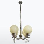 Lustr Art Deco, nikl, opálové sklo,1930s Lustr Art Deco, nikl, opálové sklo,1930s