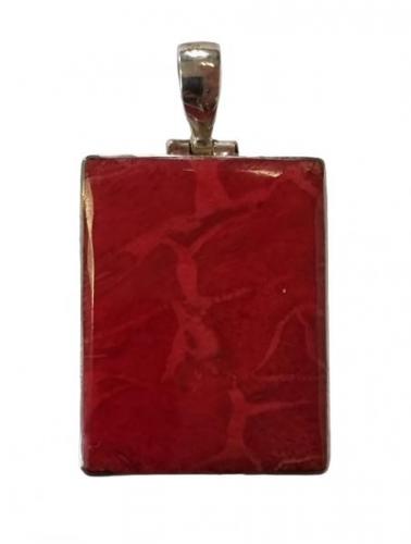 Přívěs stříbrný z červeného korálu  se žíháním Přívěs stříbrný z červeného korálu  se žíháním